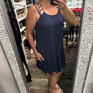 Altr’d state Large strappy crochet back Navy Blue Women's casual L Dress